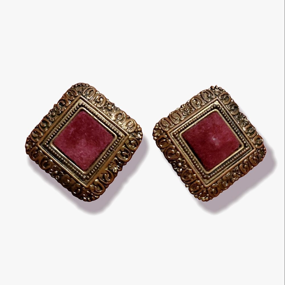 Diamond framed snap earrings